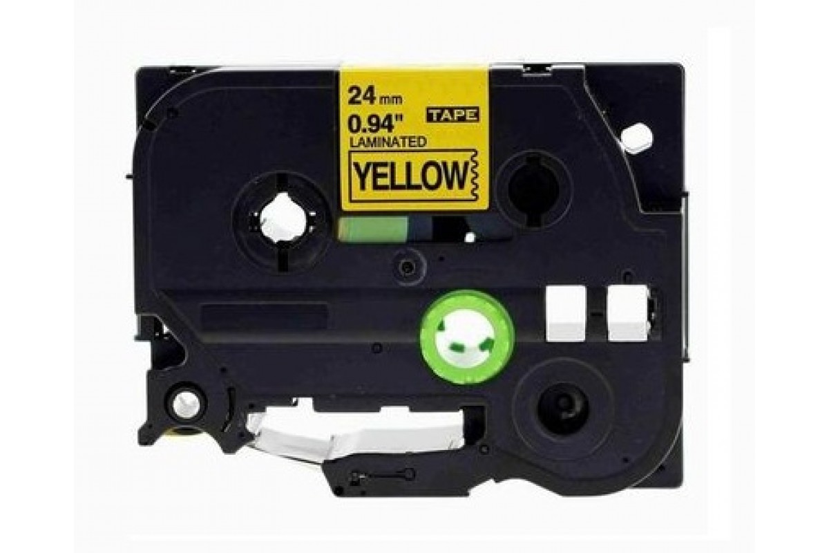 Banda laminata compatibila BROTHER TZ-651/ TZe-651, Negru/Galben, 24mm x 8m