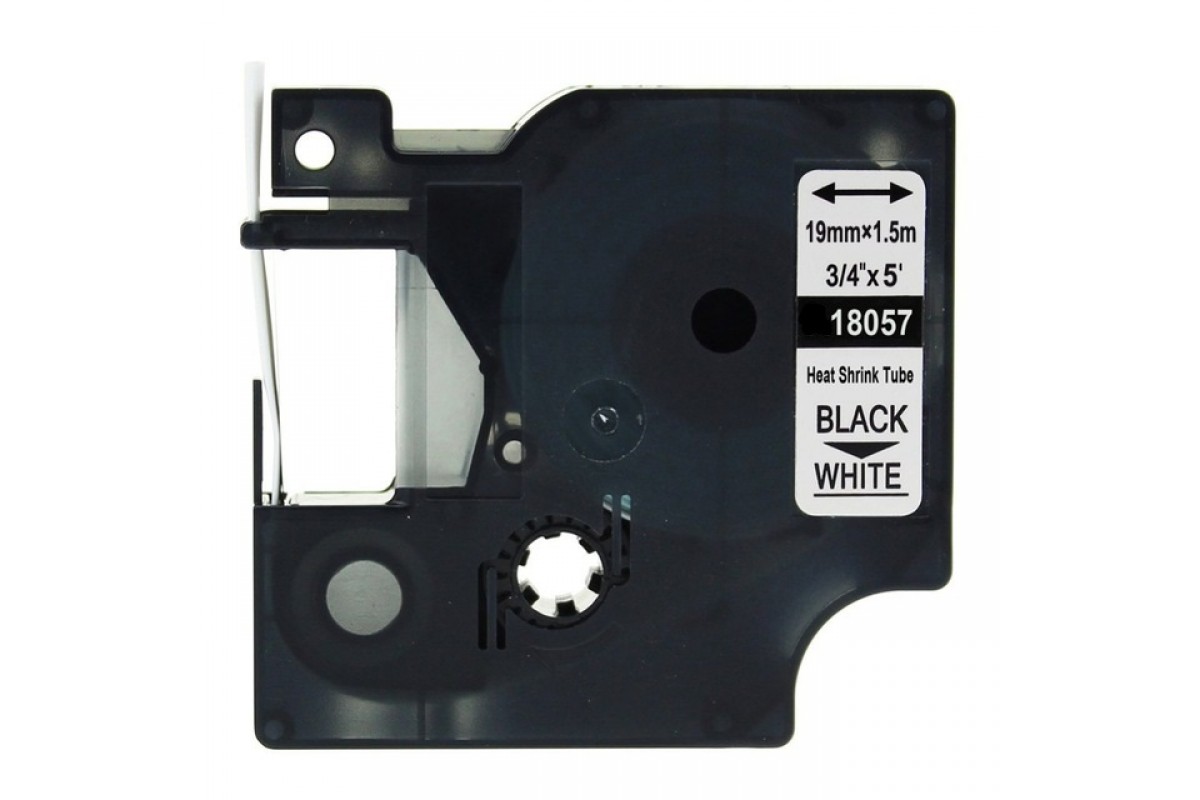 Tub termocontractibil compatibil Dymo 1805443, 24mm x 1.5m, Negru/Alb